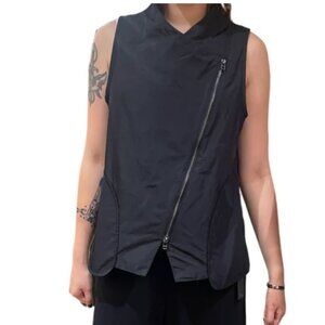 Porto San Francisco Deidre Vest Full Zip Navy Blue Utility Lagenlook Size 4